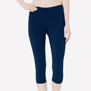 Prana Pants Tights Crop Athletic Workout Navy Blue Size Small Womens